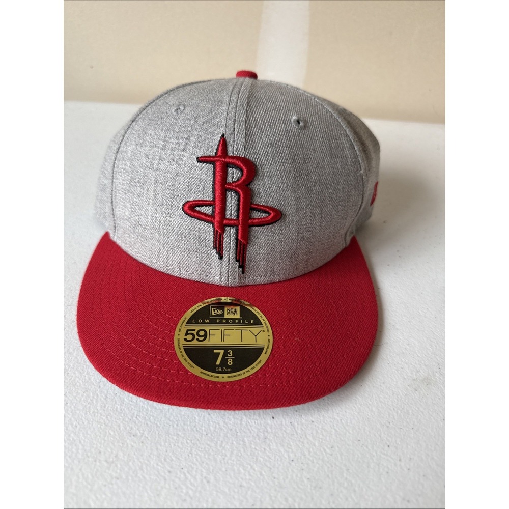 New Era Houston Rockets 9FIFTY basketball Snapback Hat Cap Gray / Red R Logo